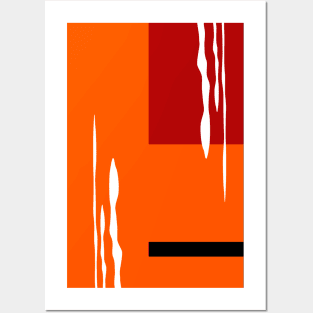 Orange red abstract 1980s retro Posters and Art